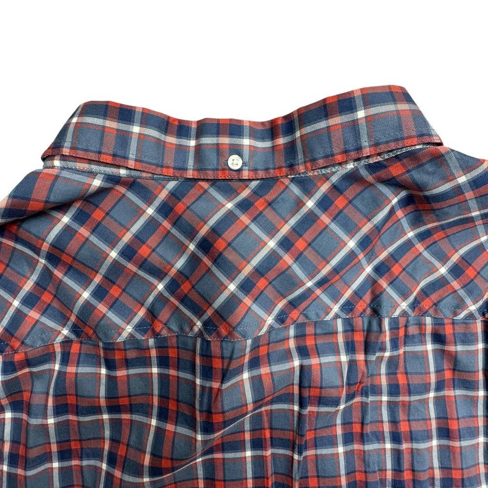 Duluth Trading Co Shirt Mens 2XL Blue Plaid Stretch Button Down Long Sleeve - Picture 5 of 11